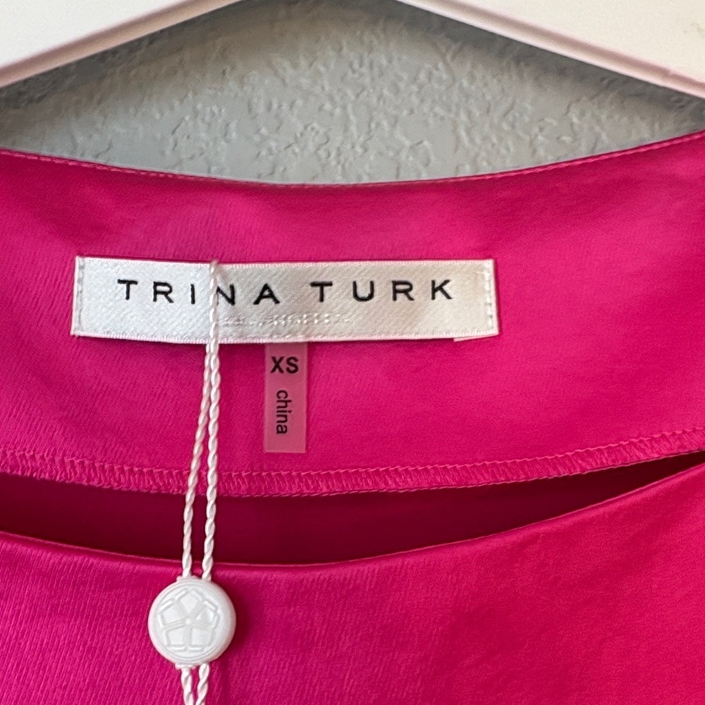 Trina Turk Vibrant Pink Fringe Blouse - Picture 3 of 7